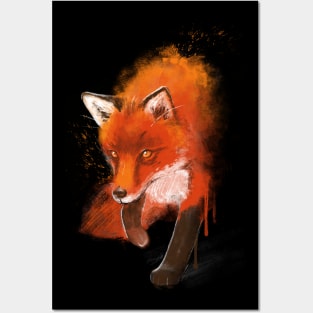 Fox ink black // Nature animal Posters and Art